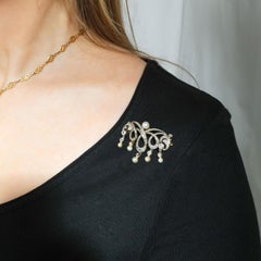 T. B. Starr Belle Époque Pearl Platinum and Gold Brooch, Circa 1905