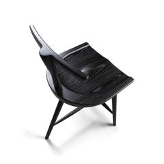 T-Back Krāne Stool in Solid Black Ash