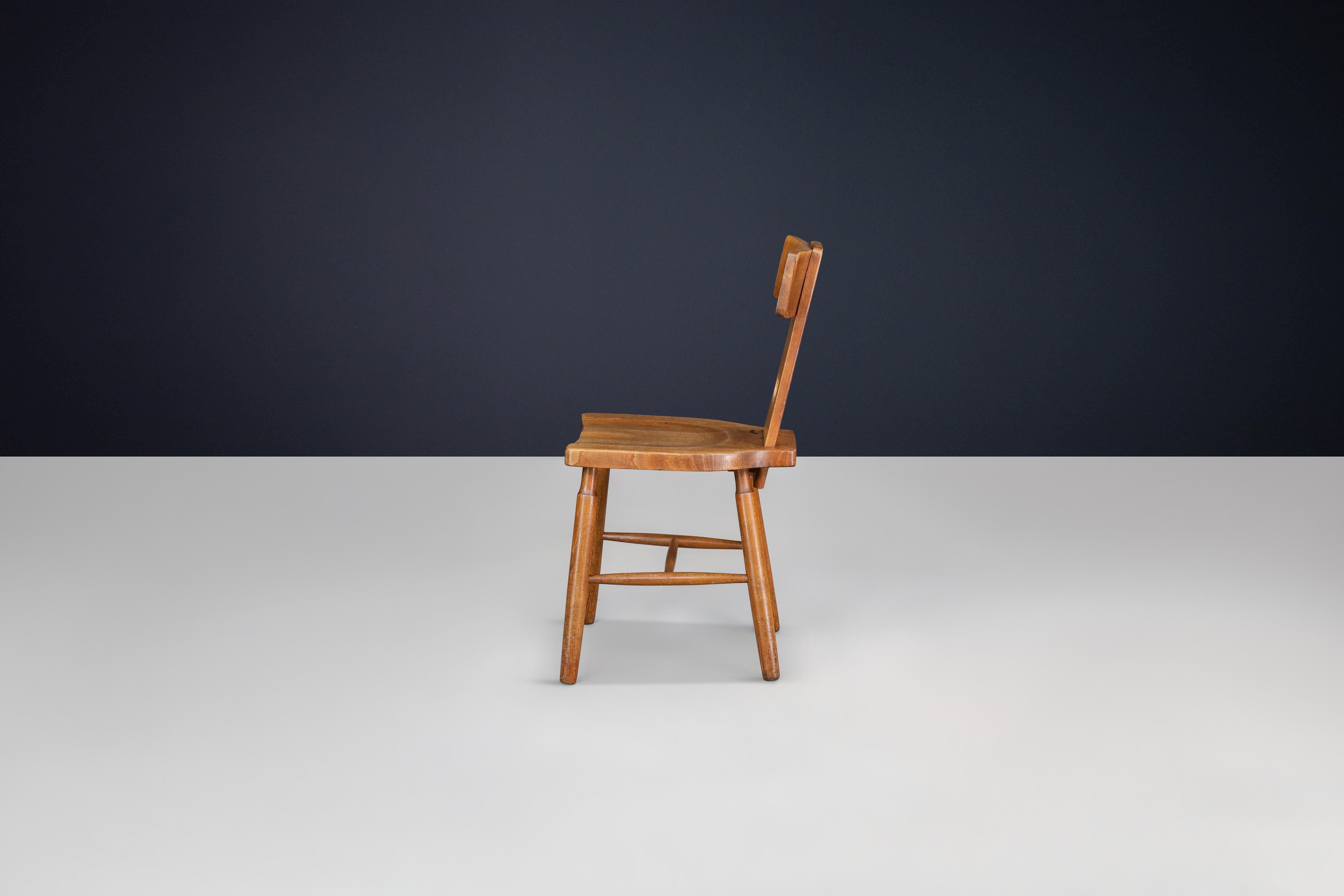 Sedia da pranzo T-Back Oak, Francia, anni '50 - 120 Disponibile in vendita 4