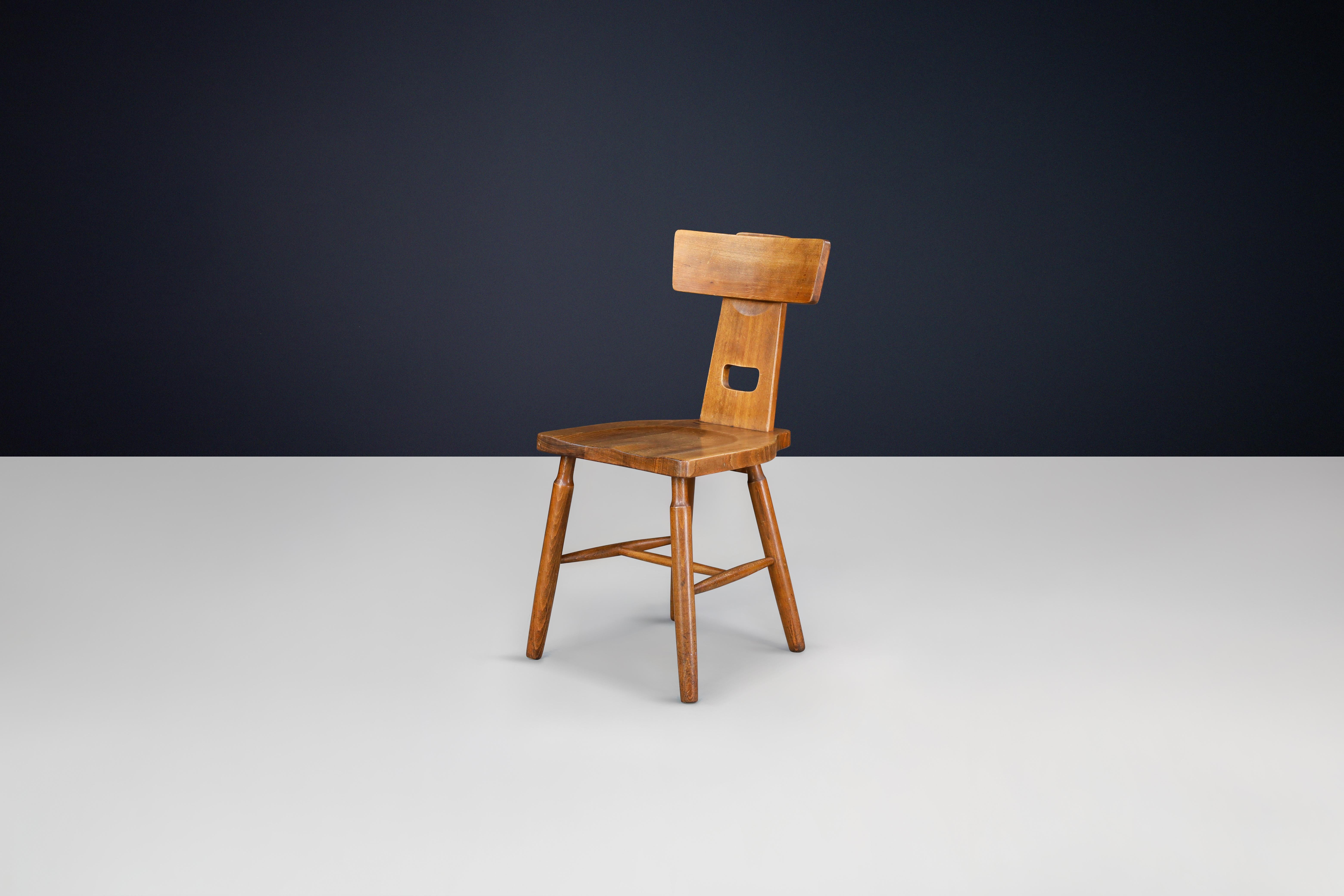 Sedia da pranzo T-Back Oak, Francia, anni '50 - 120 Disponibile in vendita 6