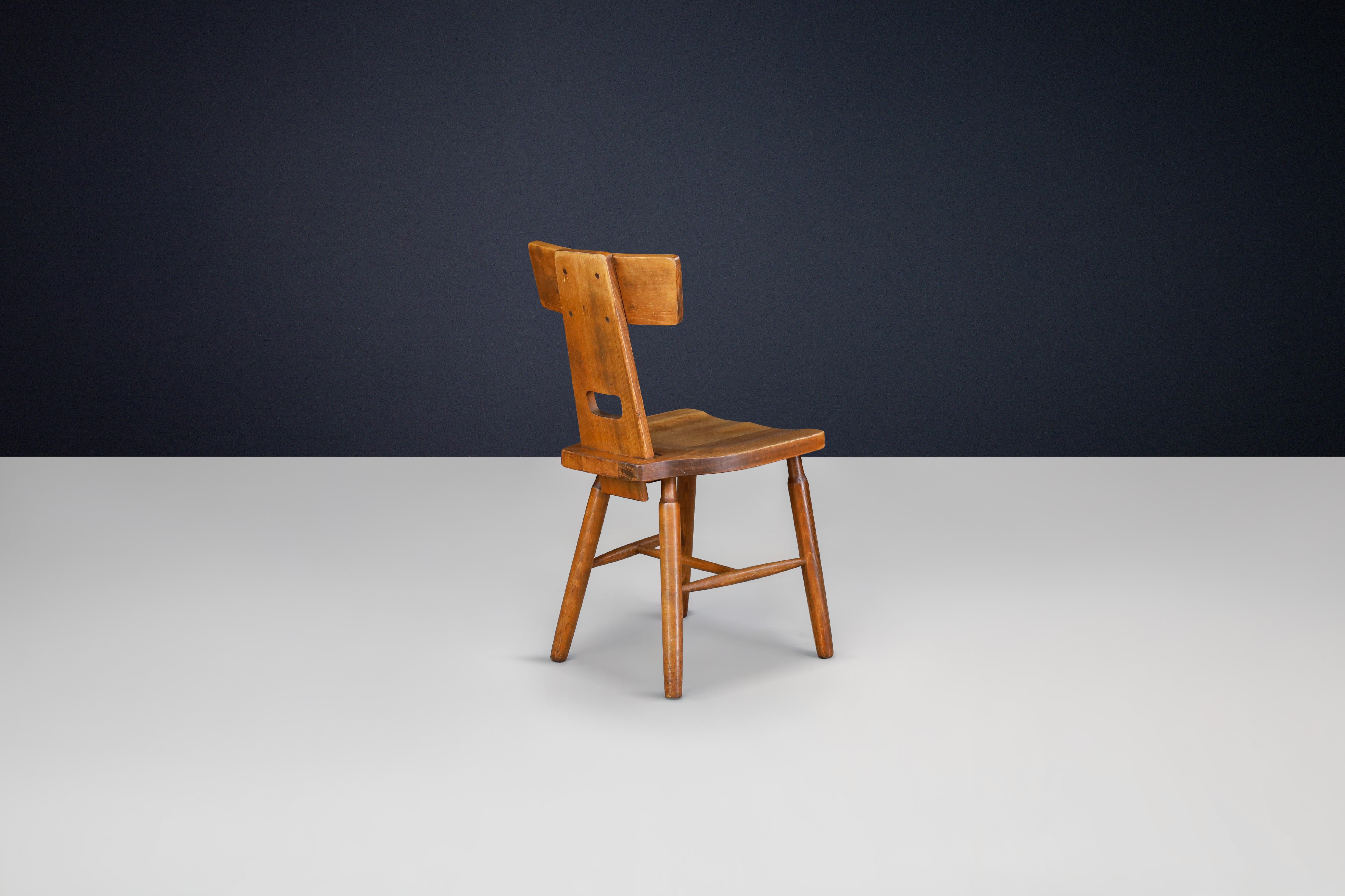 Sedia da pranzo T-Back Oak, Francia, anni '50 - 120 Disponibile in vendita 7