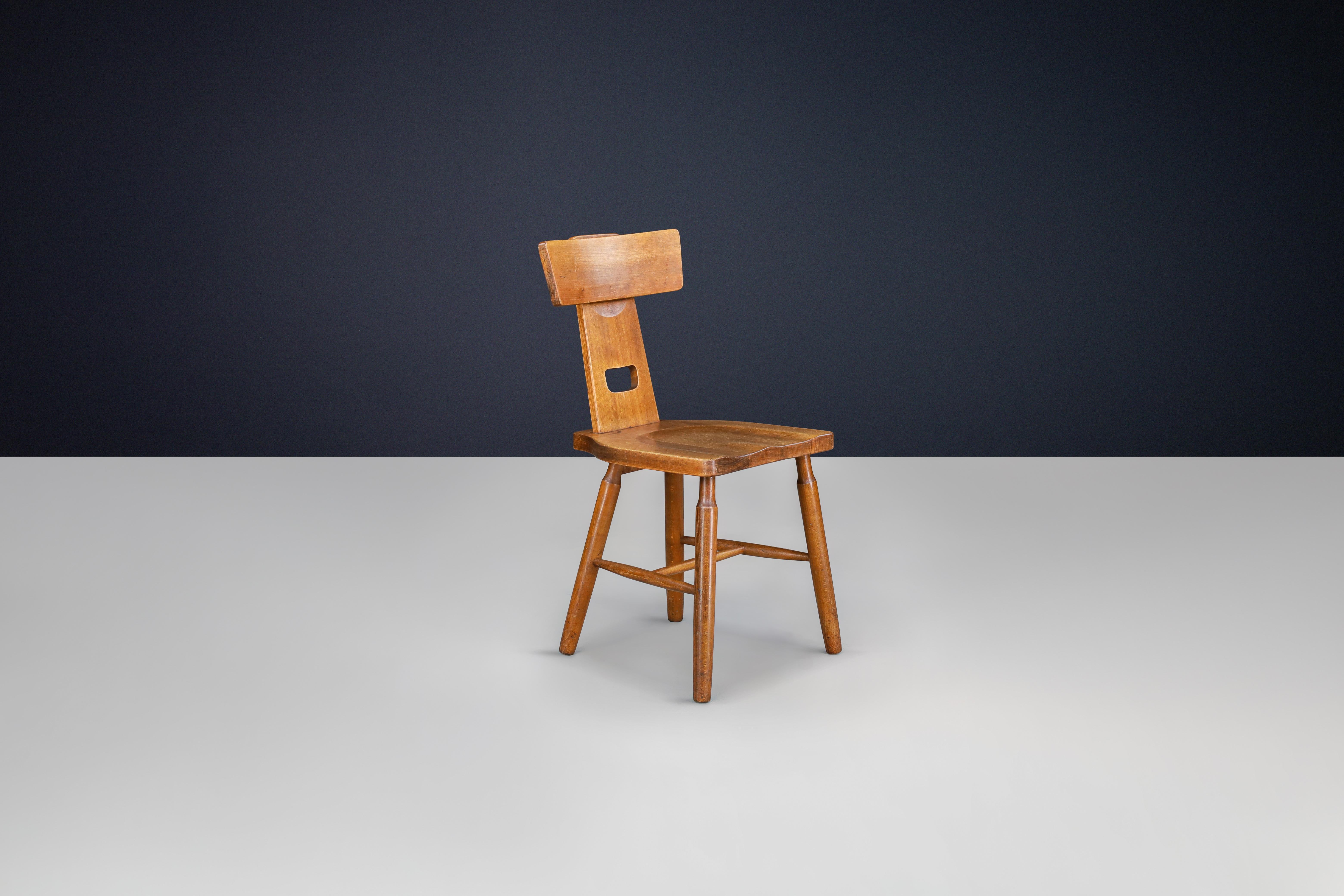 Sedia da pranzo T-Back Oak, Francia, anni '50 - 120 Disponibile in vendita 8