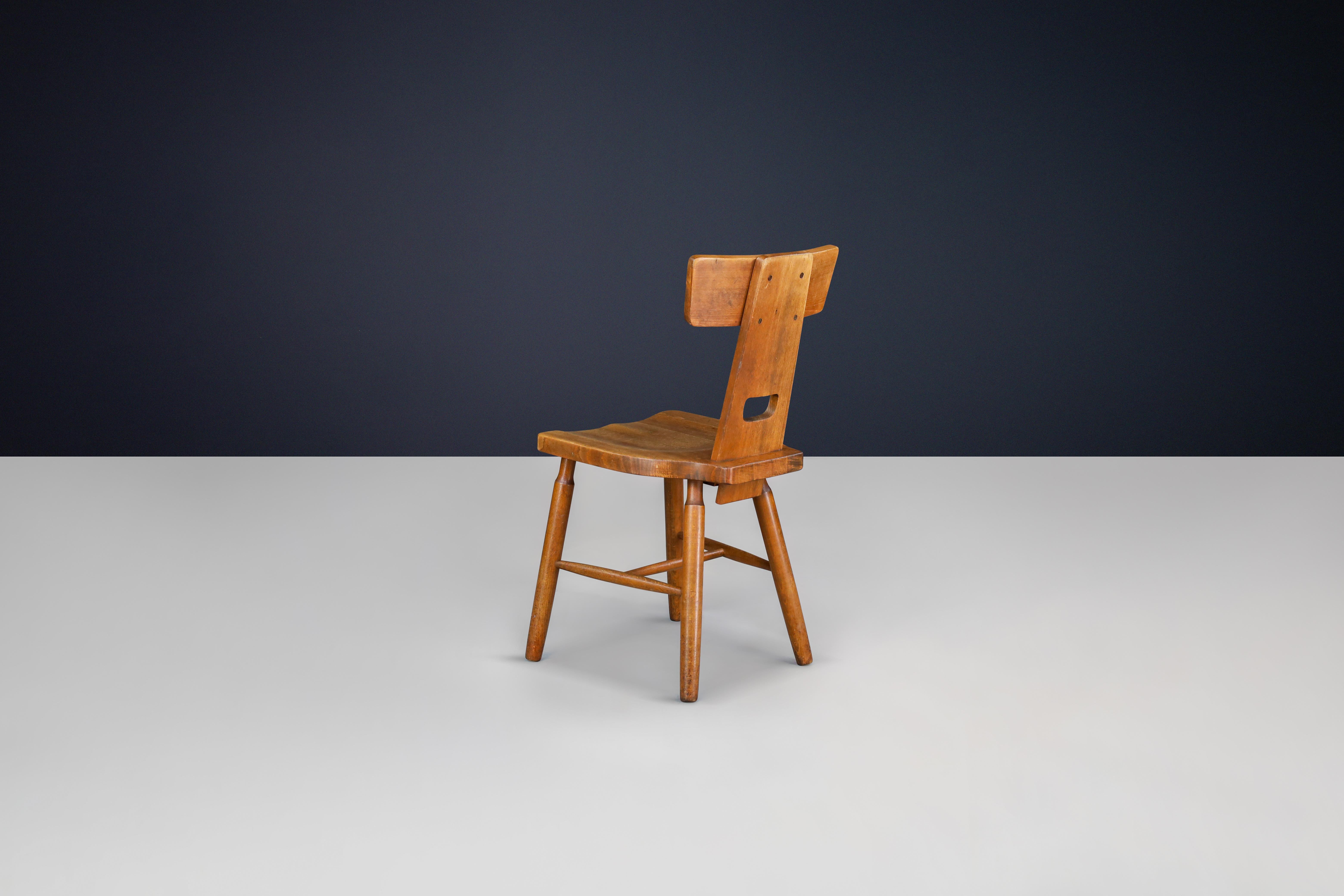 Sedia da pranzo T-Back Oak, Francia, anni '50 - 120 Disponibile in vendita 9