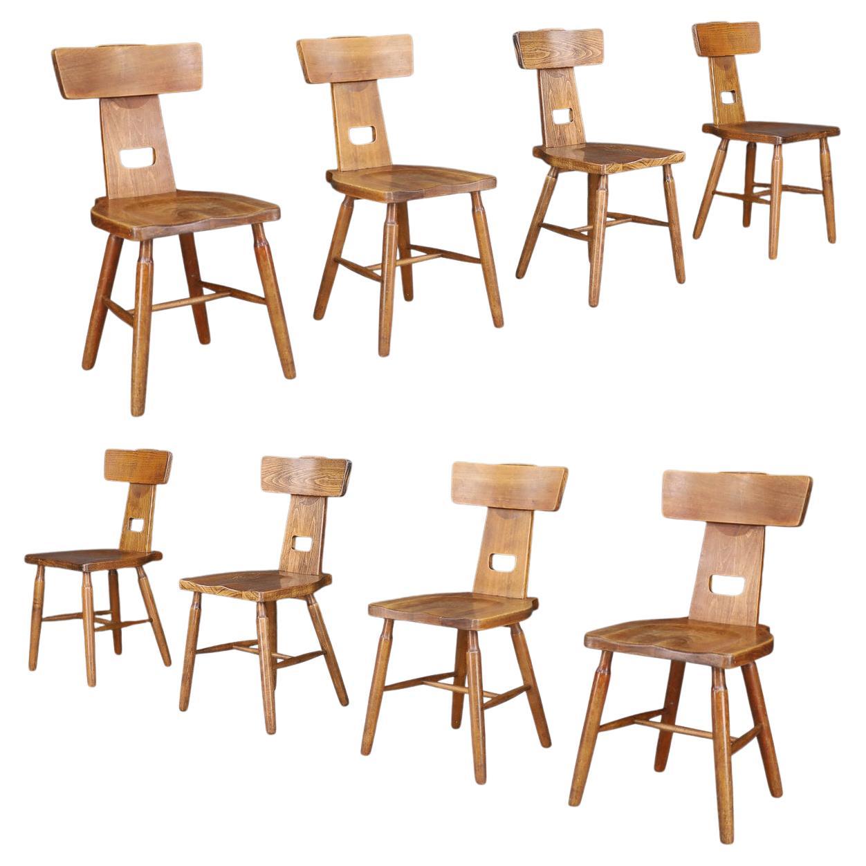 T-Back Oak Dining Chair, France, 1950s – 120 Available