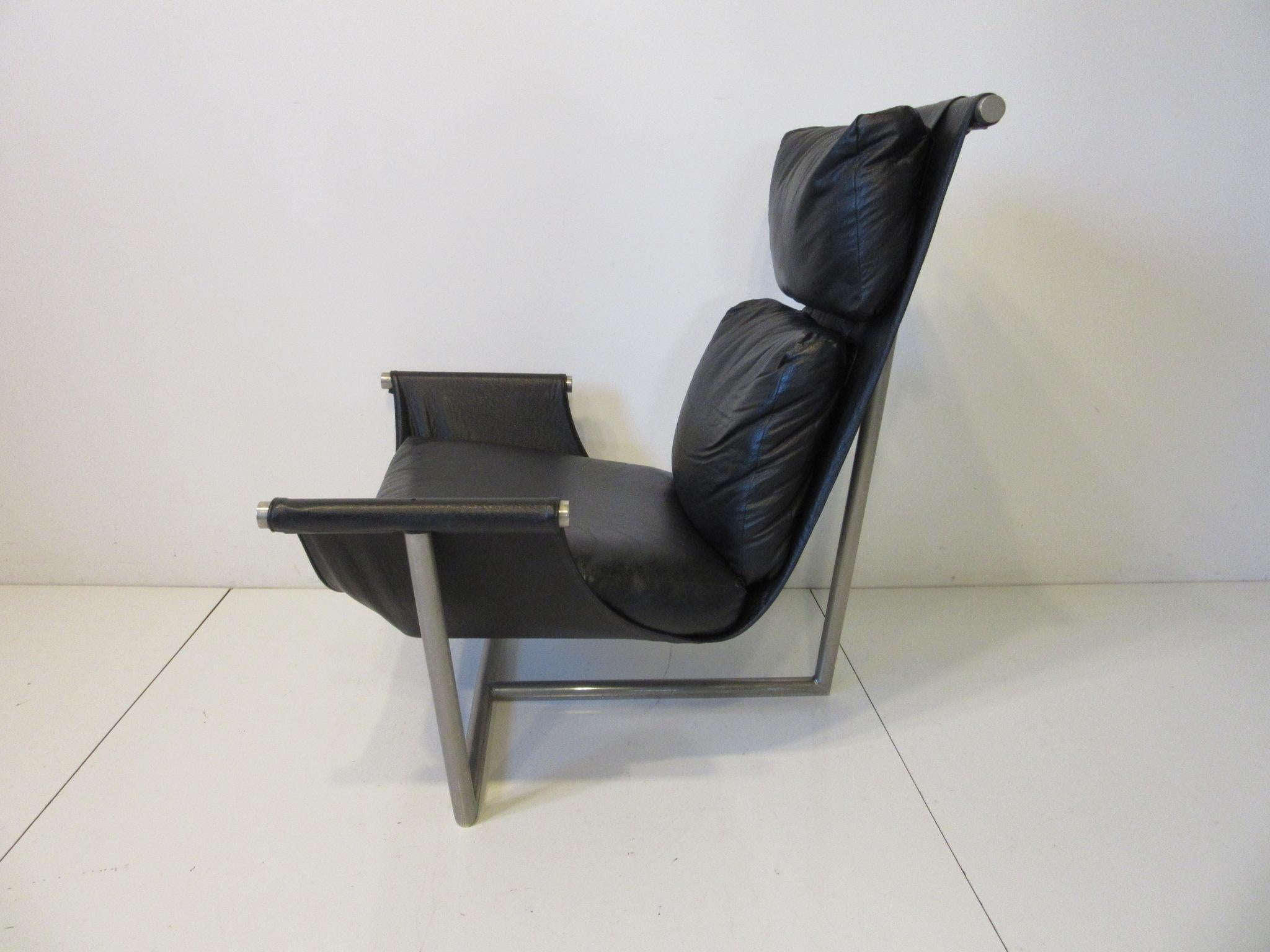 Mid-Century Modern T Backed Sling Lounge Chair by Metropolitan Attub, Brian Kane