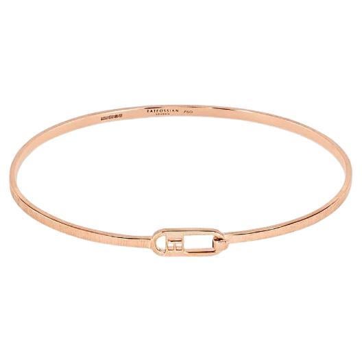 T-Bangle in Brushed 18K Rose Gold, Size XS