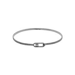angle en T-Bangle en argent sterling plaqué rhodium noir brossé, taille L