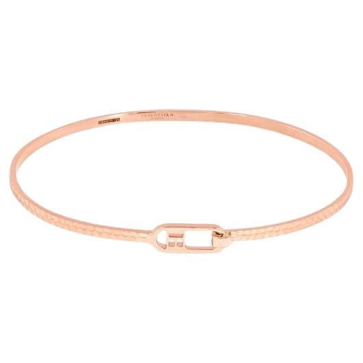 T-Bangle in Hammered 18K Rose Gold, Size XS