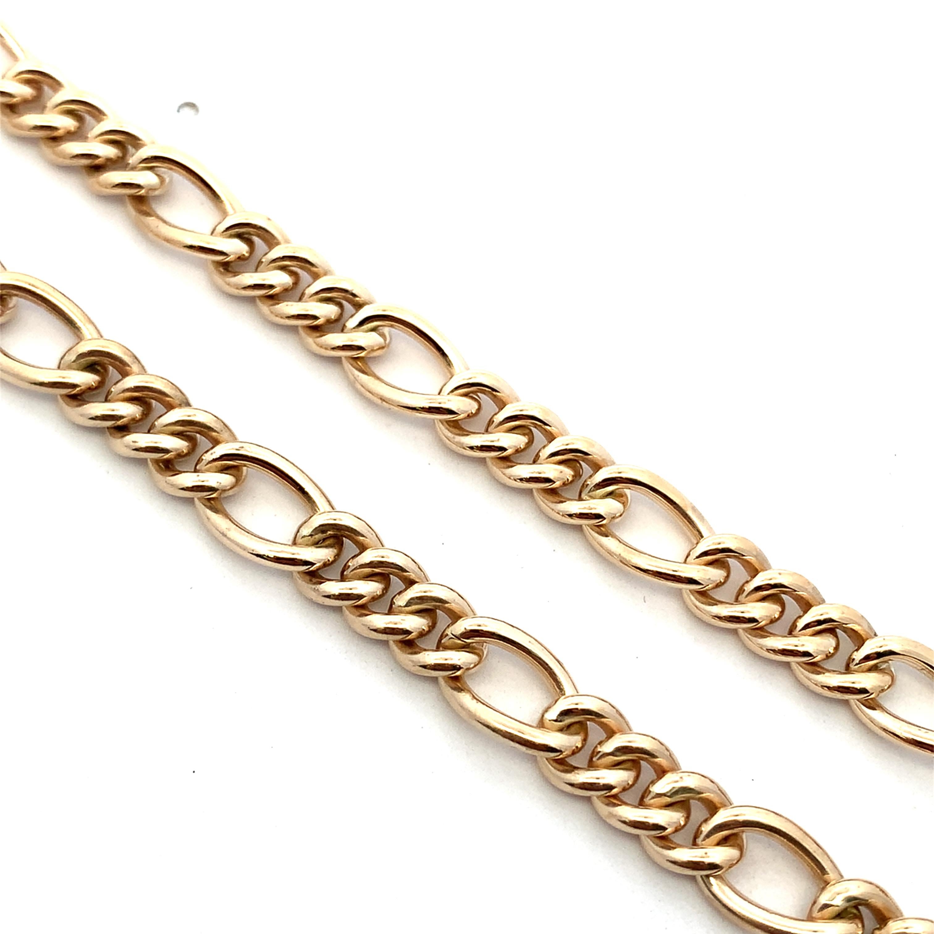 Collana a catena fine con barra a T in oro giallo in vendita 2