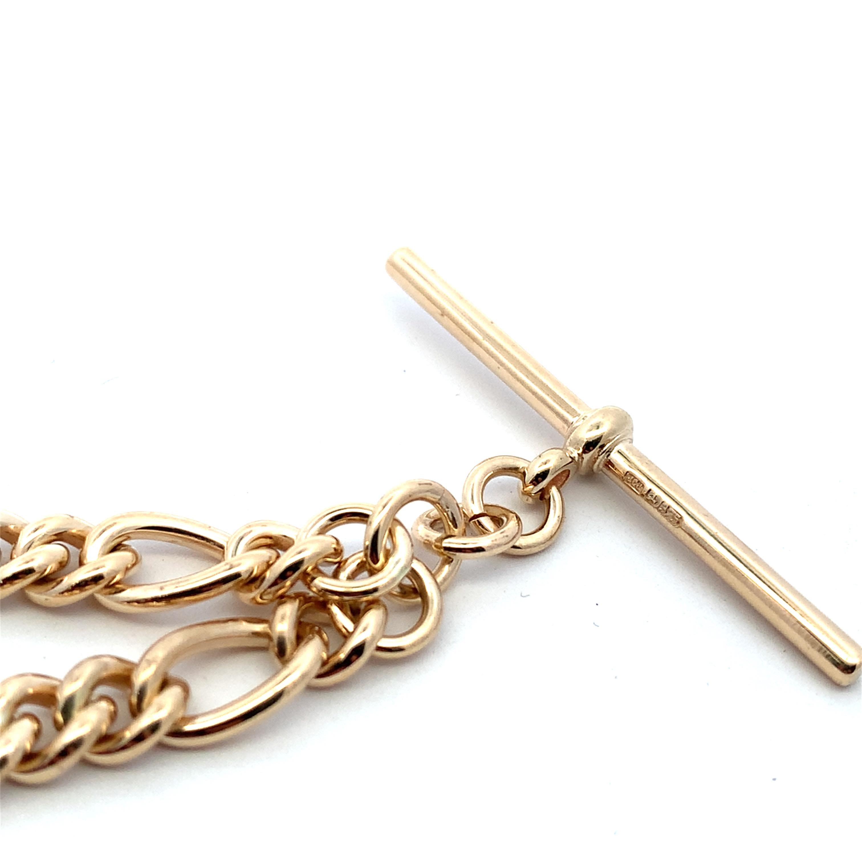 Collana a catena fine con barra a T in oro giallo in vendita 3