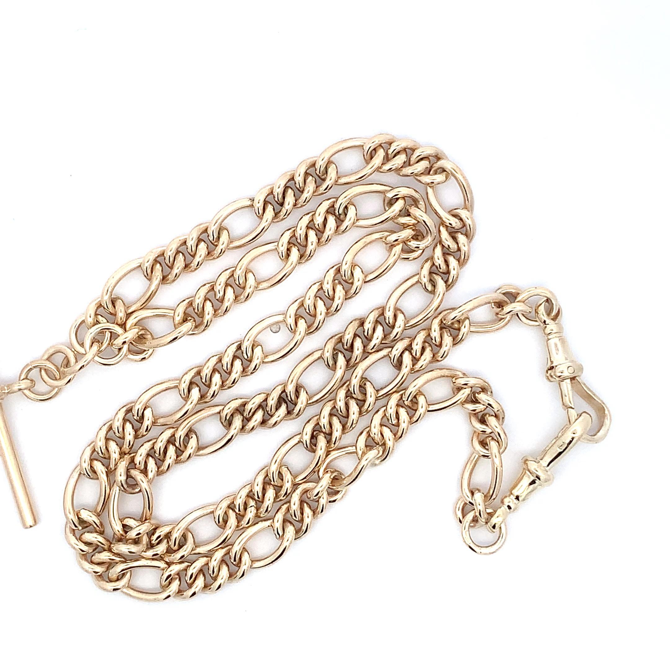 Collana a catena fine con barra a T in oro giallo in vendita 4