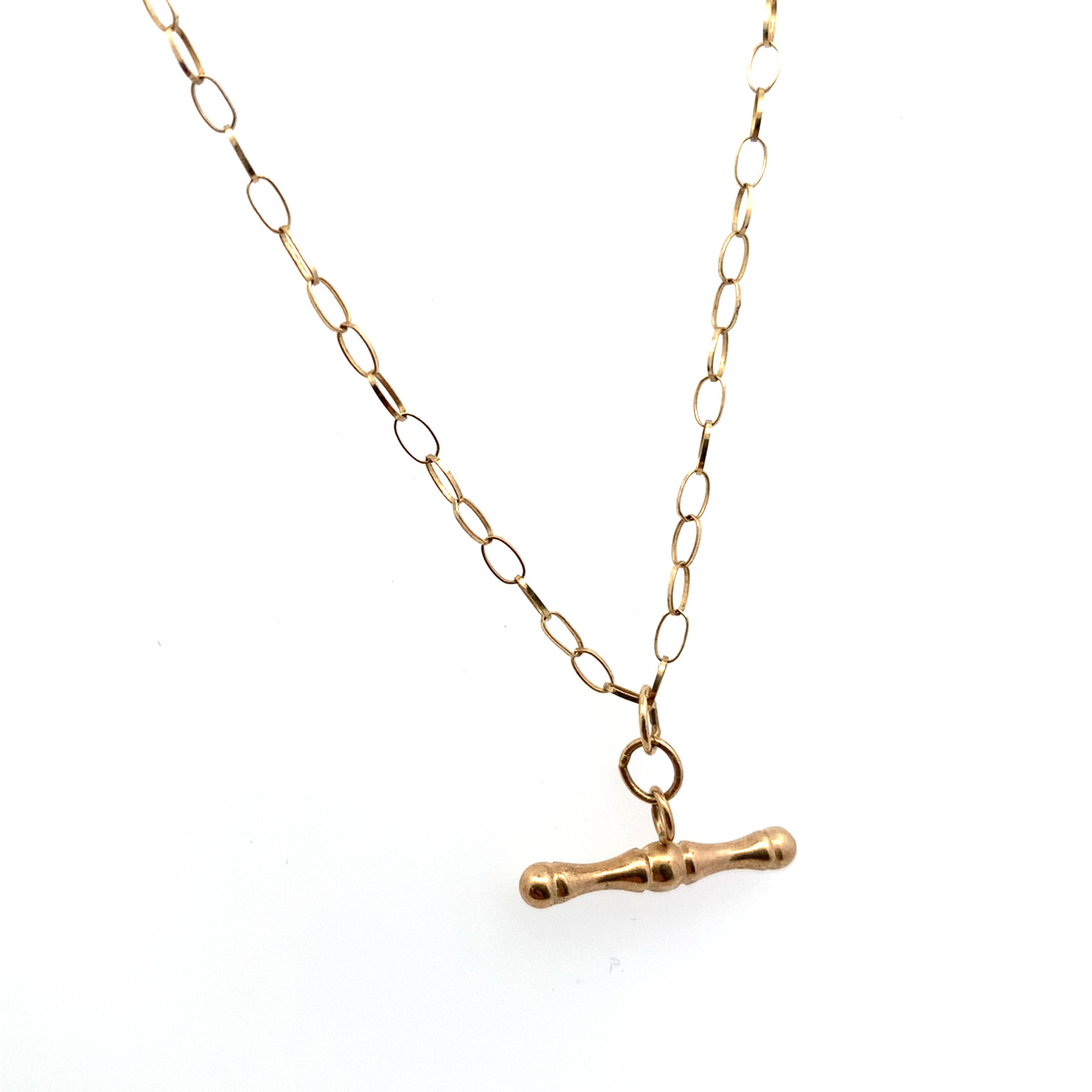 T bar toddle anhänger halskette gelbgold für Damen oder Herren im Angebot