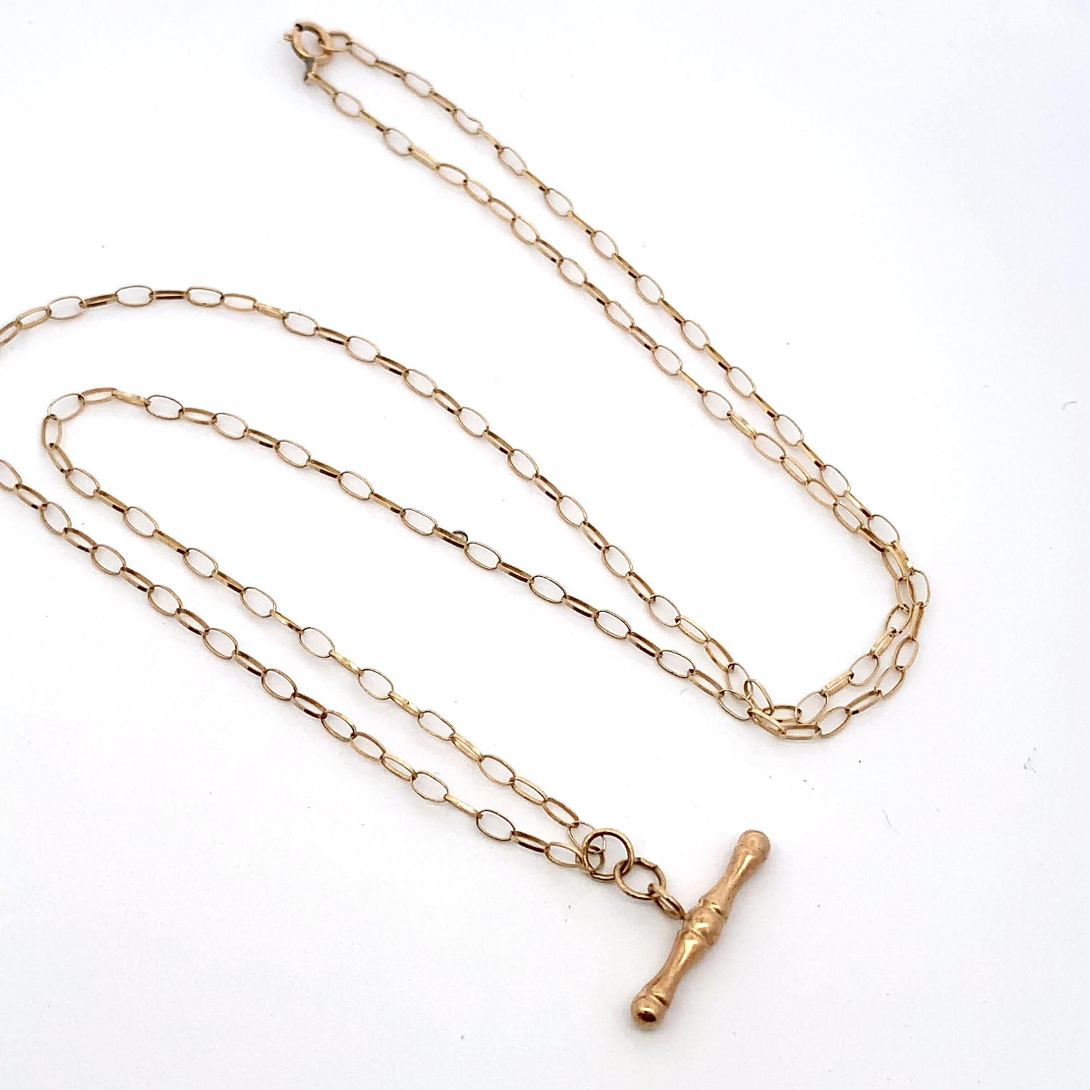 T bar toddle anhänger halskette gelbgold im Angebot 1