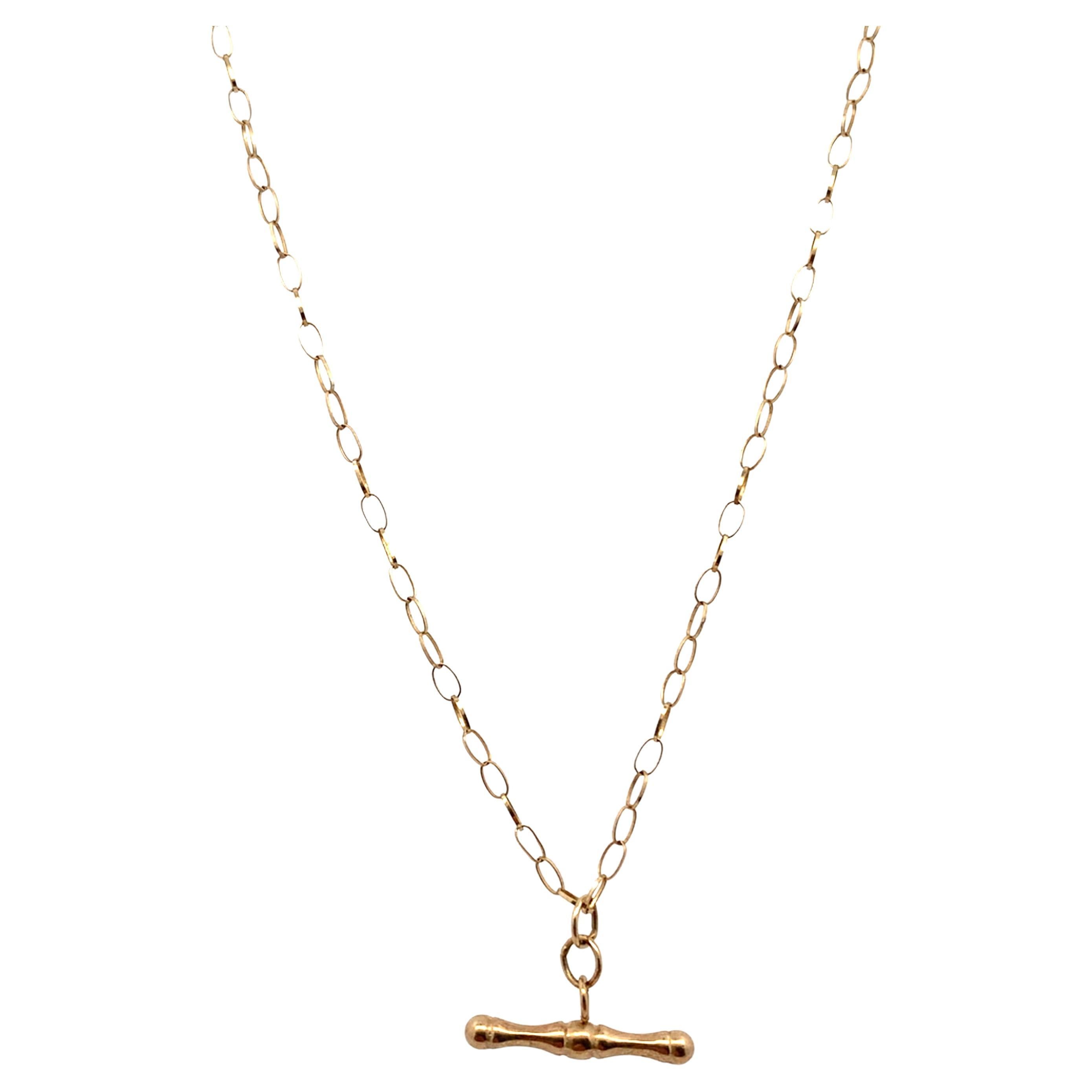 T bar toddle anhänger halskette gelbgold im Angebot