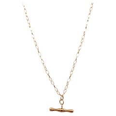 T bar toddle pendant necklace yellow gold