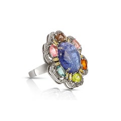 Used T Bloom Diamond Sapphire Cocktail Ring