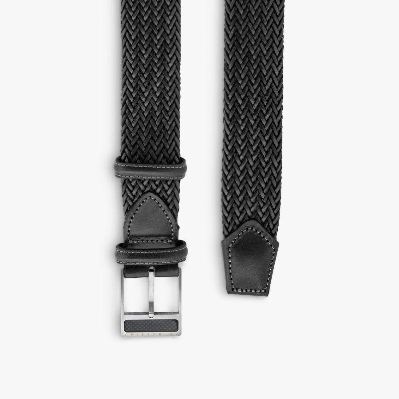 T-Buckle Belt in Woven Black Leather & Brushed Titanium Clasp, Size L

Our unique collection of belt buckles has been designed with every gentleman in mind. For the more adventurous gentleman, this unique titanium buckle features an inlay of carbon