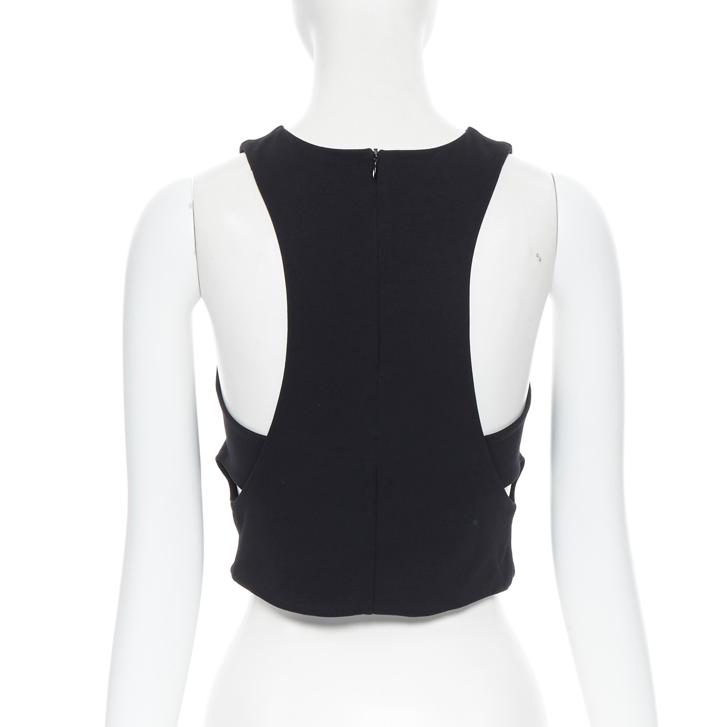 Black T BY ALEXANDER WANG black cut out crossover bandage back sports crop top M