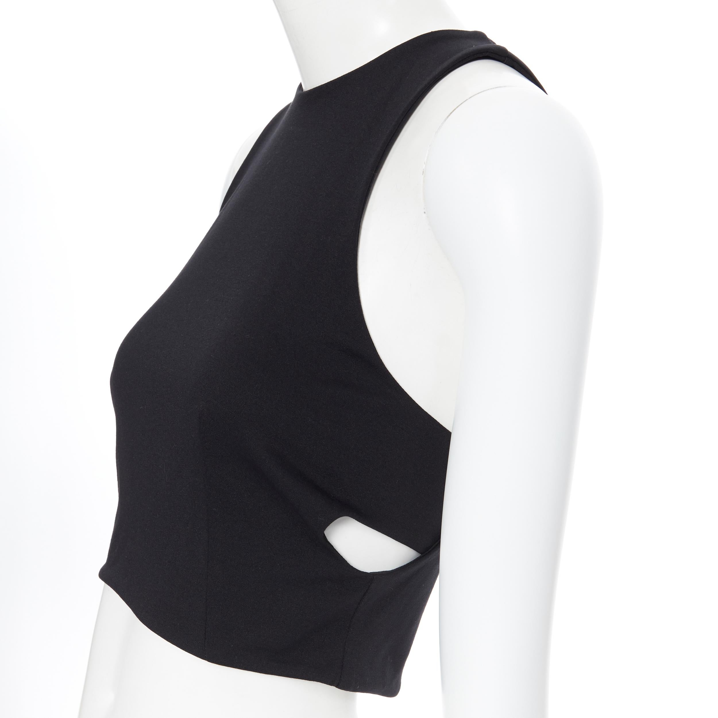 Women's T BY ALEXANDER WANG black cut out crossover bandage back sports crop top M