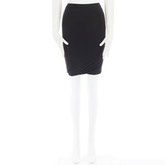 T BY ALEXANDER WANG black modal spandex draped hem elasticated waist skirt XS