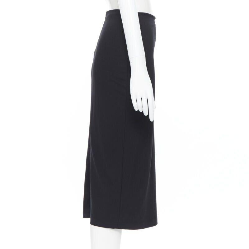 T BY ALEXANDER WANG Bleistiftrock aus schwarzem Viskose- Polyester mit Schlitz in der Mitte S Damen im Angebot