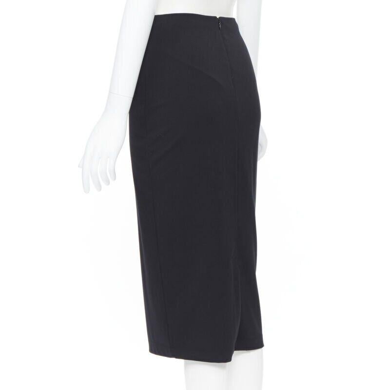 T BY ALEXANDER WANG Bleistiftrock aus schwarzem Viskose- Polyester mit Schlitz in der Mitte S im Angebot 2