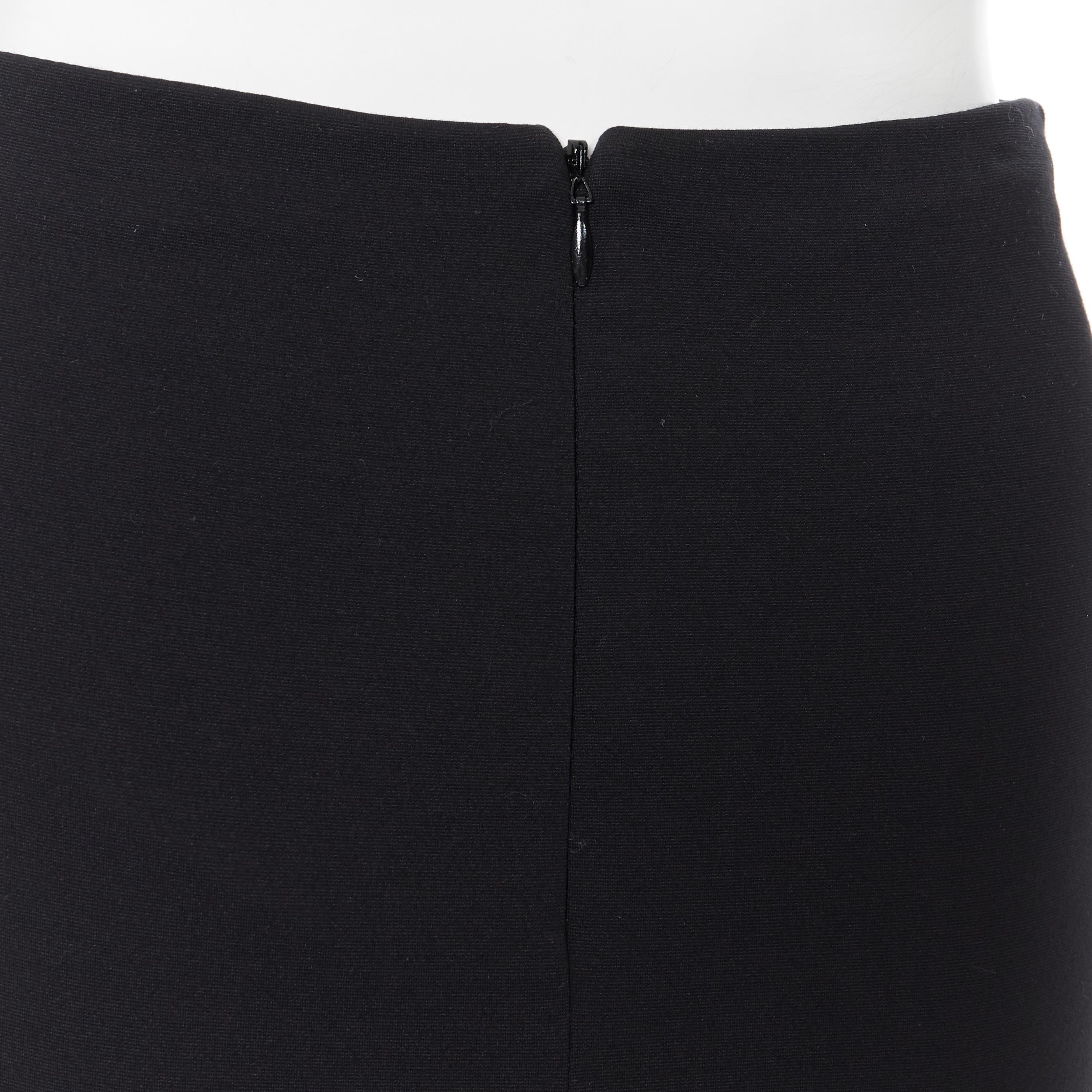 Women's T BY ALEXANDER WANG black rayon polyester center slit stretch pencil skirt S