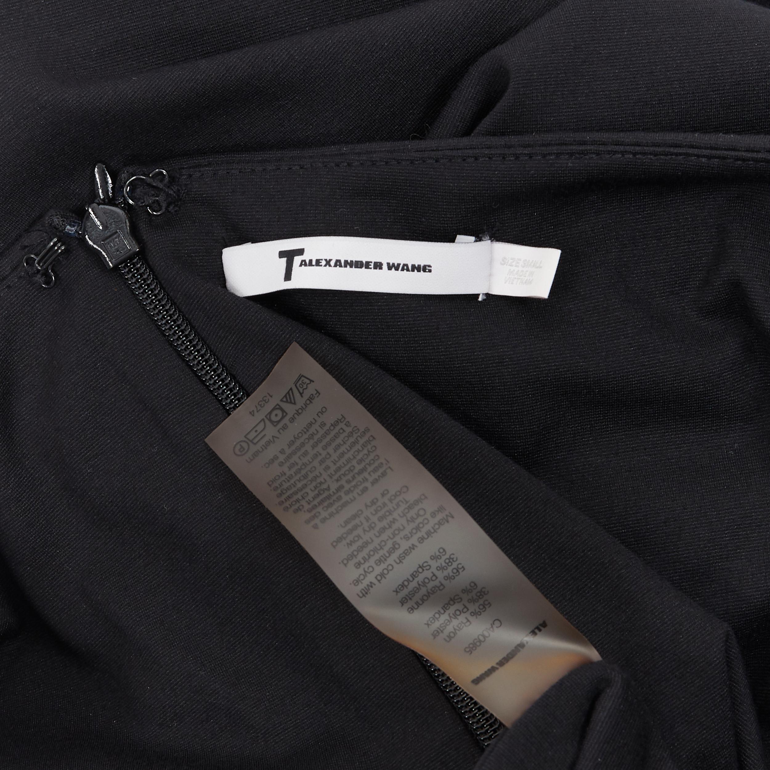 T BY ALEXANDER WANG falda lápiz elástica con abertura central de poliéster y rayón negro S 4