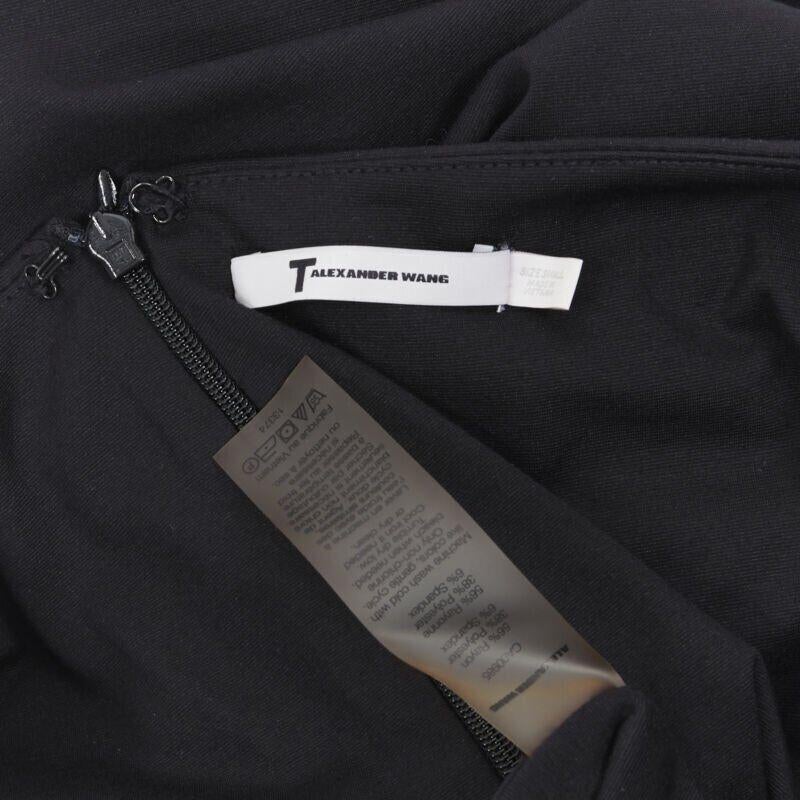 T BY ALEXANDER WANG Bleistiftrock aus schwarzem Viskose- Polyester mit Schlitz in der Mitte S im Angebot 4