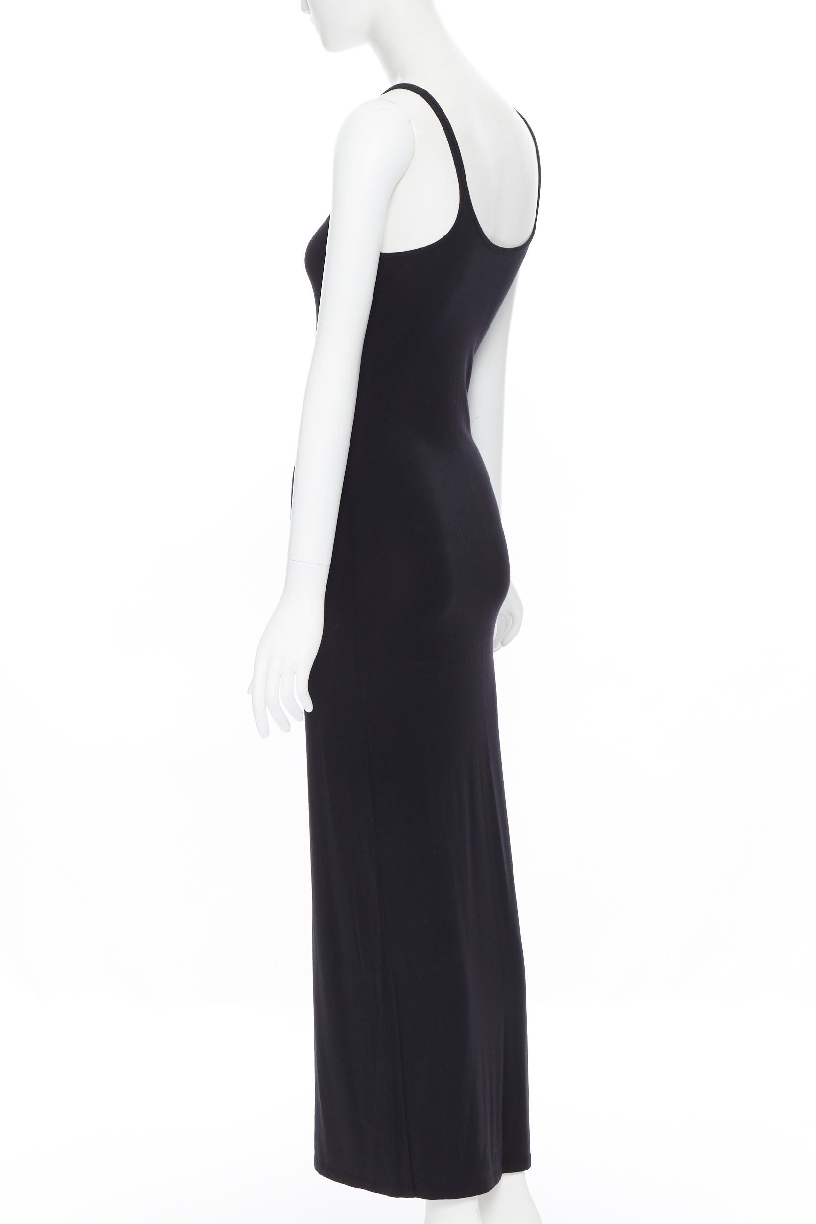 T BY ALEXANDER WANG  black spaghetti strap scoop neck cotton maxi dress XS In Excellent Condition In Hong Kong, NT