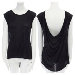 T BY ALEXANDER WANG black Tencel draped back sleeveless tank top XS