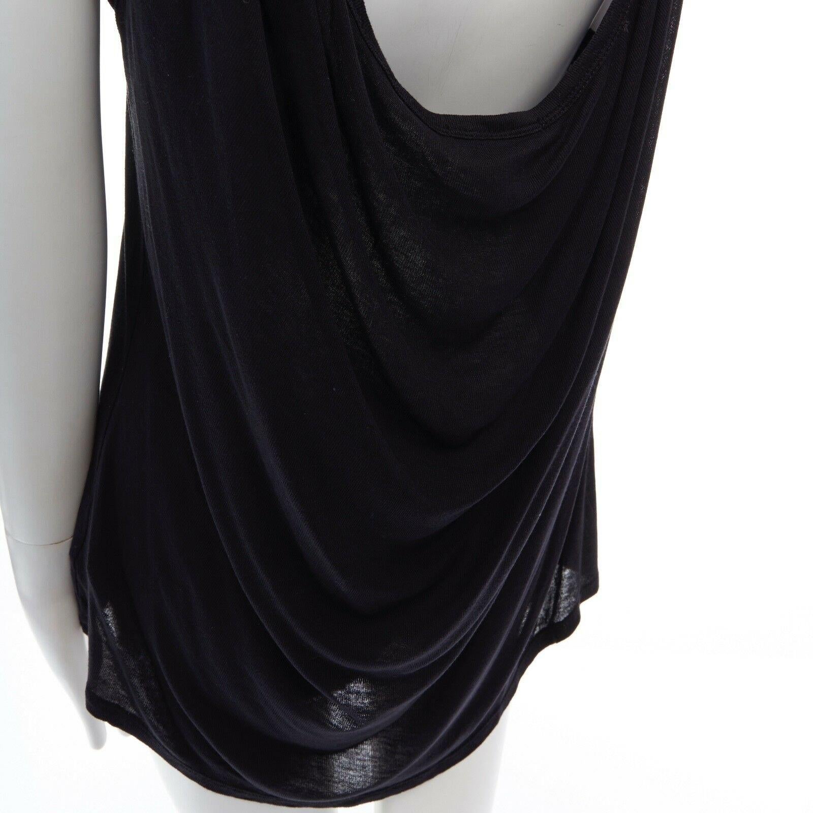 Women's T BY ALEXANDER WANG black Tencel draped back sleeveless tank top XS