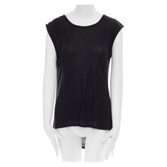 T BY ALEXANDER WANG black Tencel draped back sleeveless tank top XS