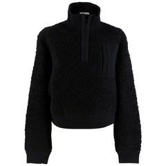 T by Alexander Wang Black Wool Blend Fleece Sweater XS