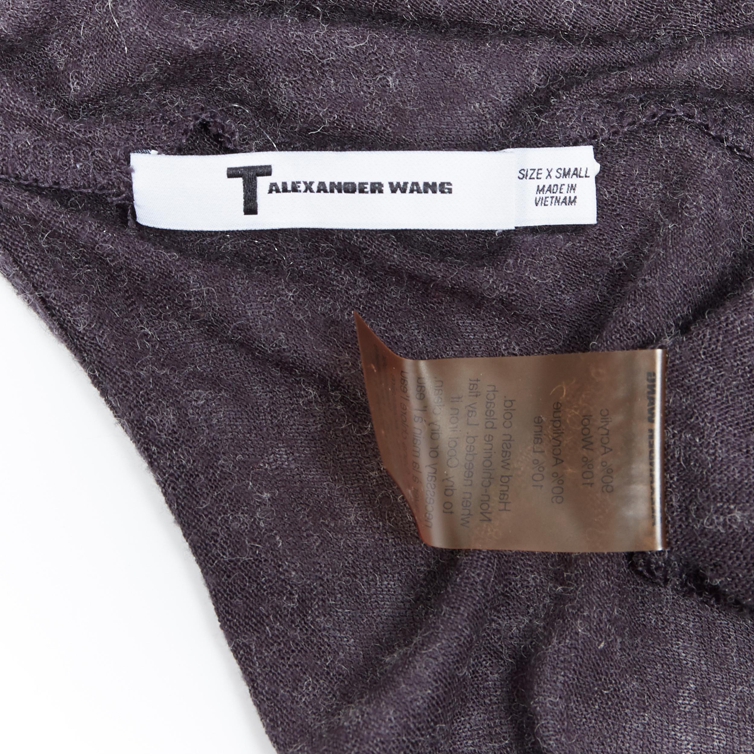 T BY ALEXANDER WANG dark grey acrylic wool scoop neck T-strap tank top XS 4