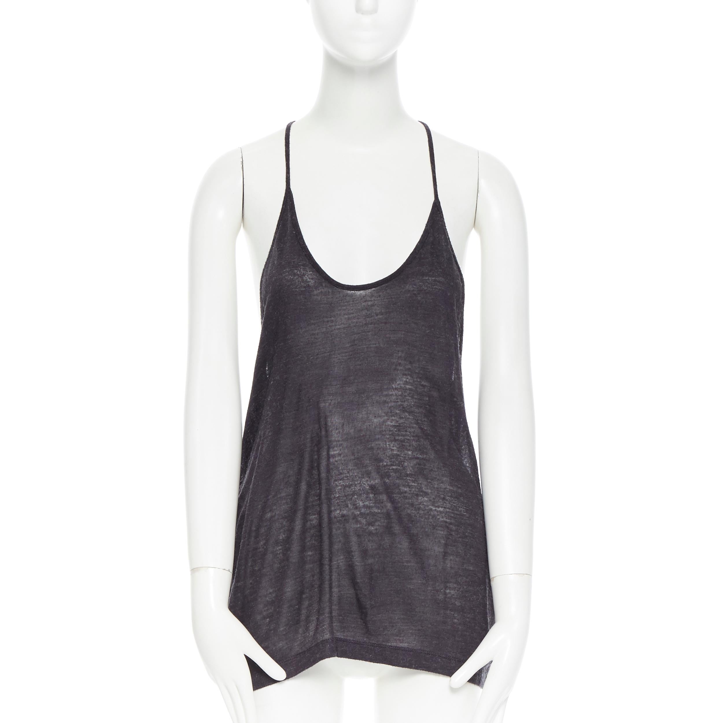 T BY ALEXANDER WANG dark grey acrylic wool scoop neck T-strap tank top XS
Brand: T Alexander Wang
Designer: Alexander Wang
Model Name / Style: T-strap tank top
Material: Acrylic, wool
Color: Grey
Pattern: Solid
Extra Detail: Sleeveless. Spaghetti