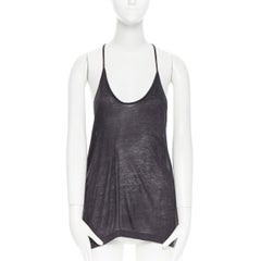 T BY ALEXANDER WANG dark grey acrylic wool scoop neck T-strap tank top XS