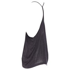 T BY ALEXANDER WANG dark grey acrylic wool scoop neck T-strap tank top XS