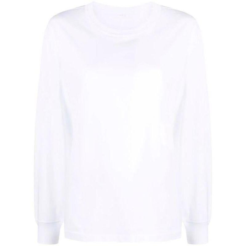 T by Alexander Wang Foundation JSY LS Tee W/ Puff Logo & Bound Neck, Size XS For Sale 1