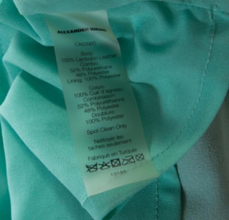 T by Alexander Wang Grünes Boxy Fit Top aus Leder S im Zustand „Gut“ im Angebot in Dubai, Al Qouz 2