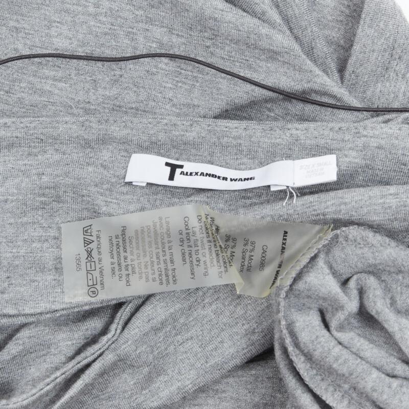 T BY ALEXANDER WANG grey cotton jersey wire spaghetti strap cami tank top XS For Sale 4