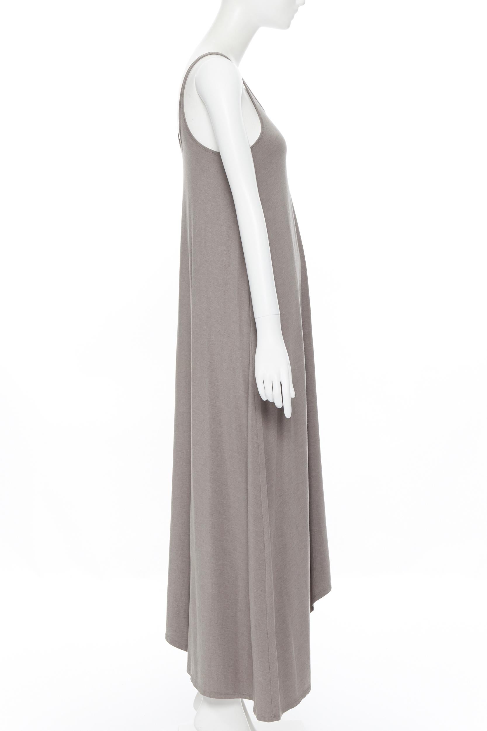 Gray T BY ALEXANDER WANG  grey cotton strap scoop neck asymmetric hem maxi dress XS