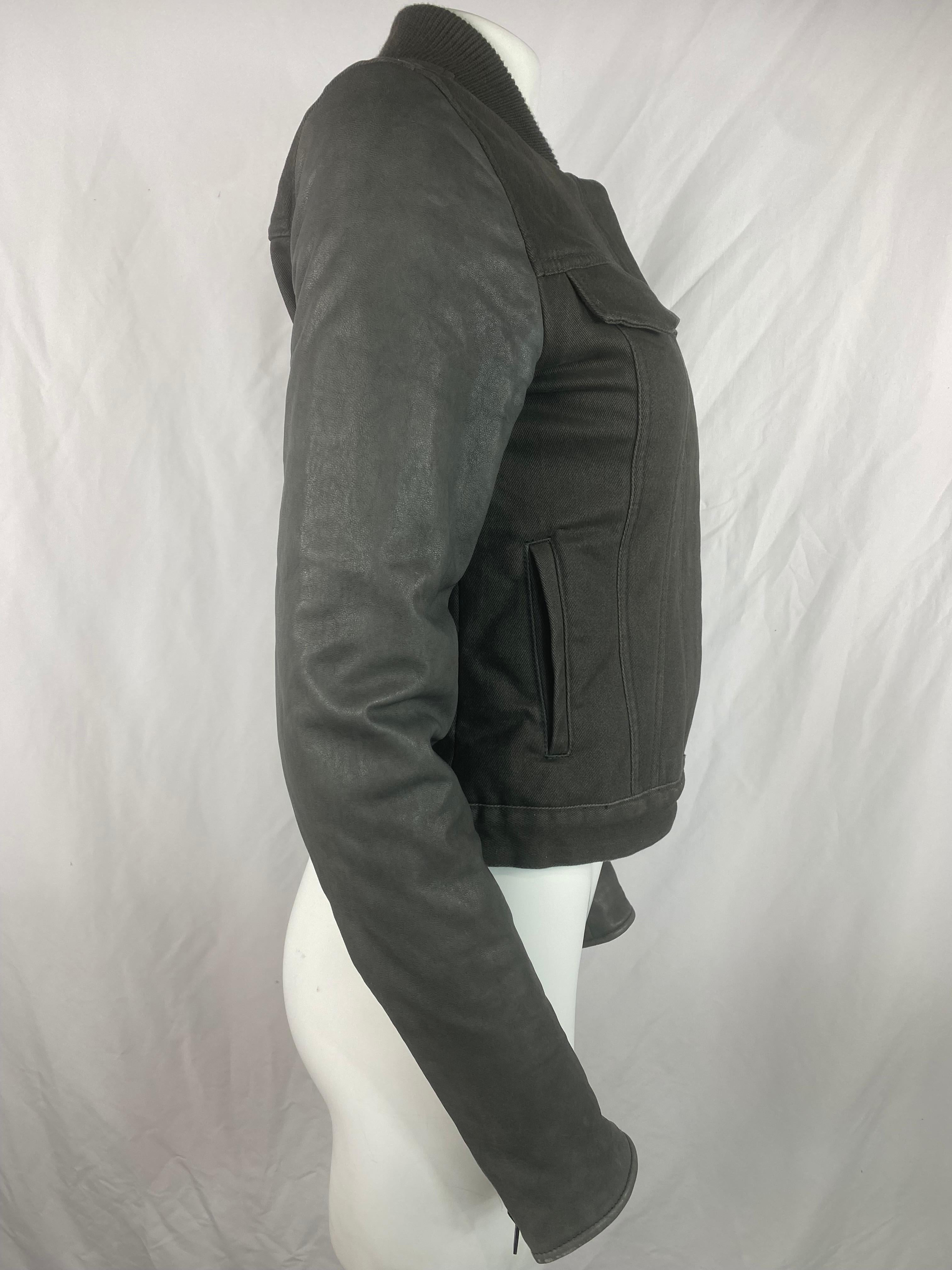 Grigio T by Alexander Wang - Giacca in pelle e denim grigio