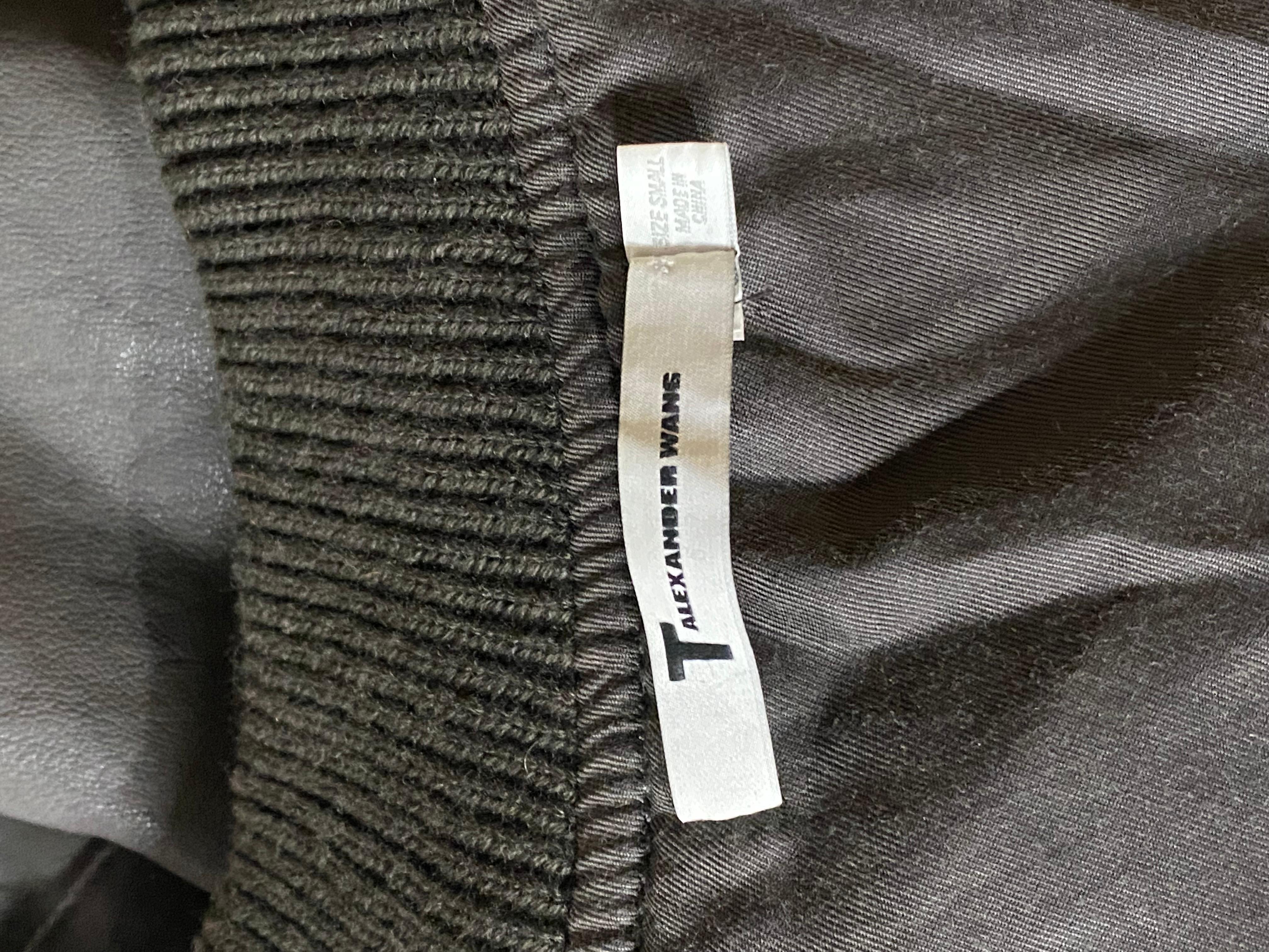 T by Alexander Wang - Giacca in pelle e denim grigio 4