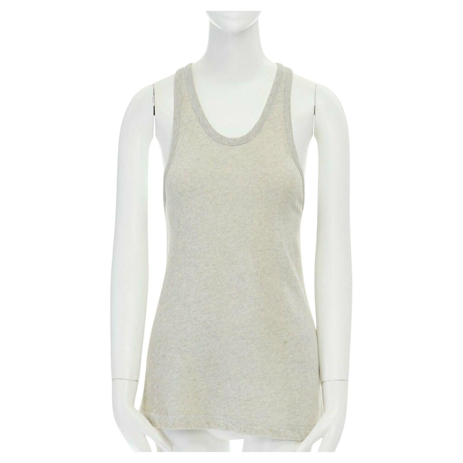 T BY ALEXANDER WANG grey terry cloth cotton racer back tank top S For Sale  at 1stDibs