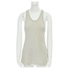 T BY ALEXANDER WANG grey terry cloth cotton racer back tank  top S