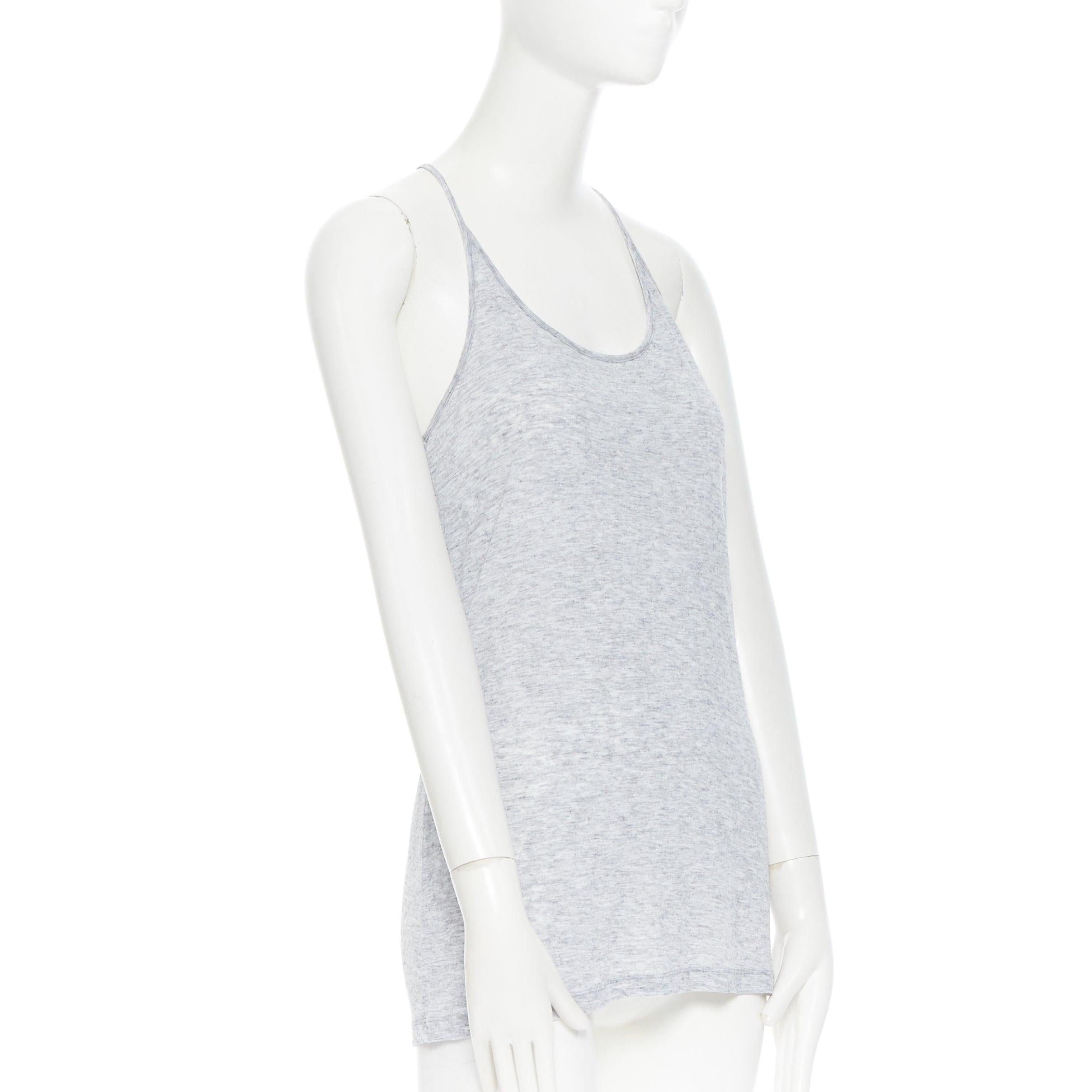 T BY ALEXANDER WANG light grey Tencel wool cashmere blend T-strap tank XS In Excellent Condition In Hong Kong, NT