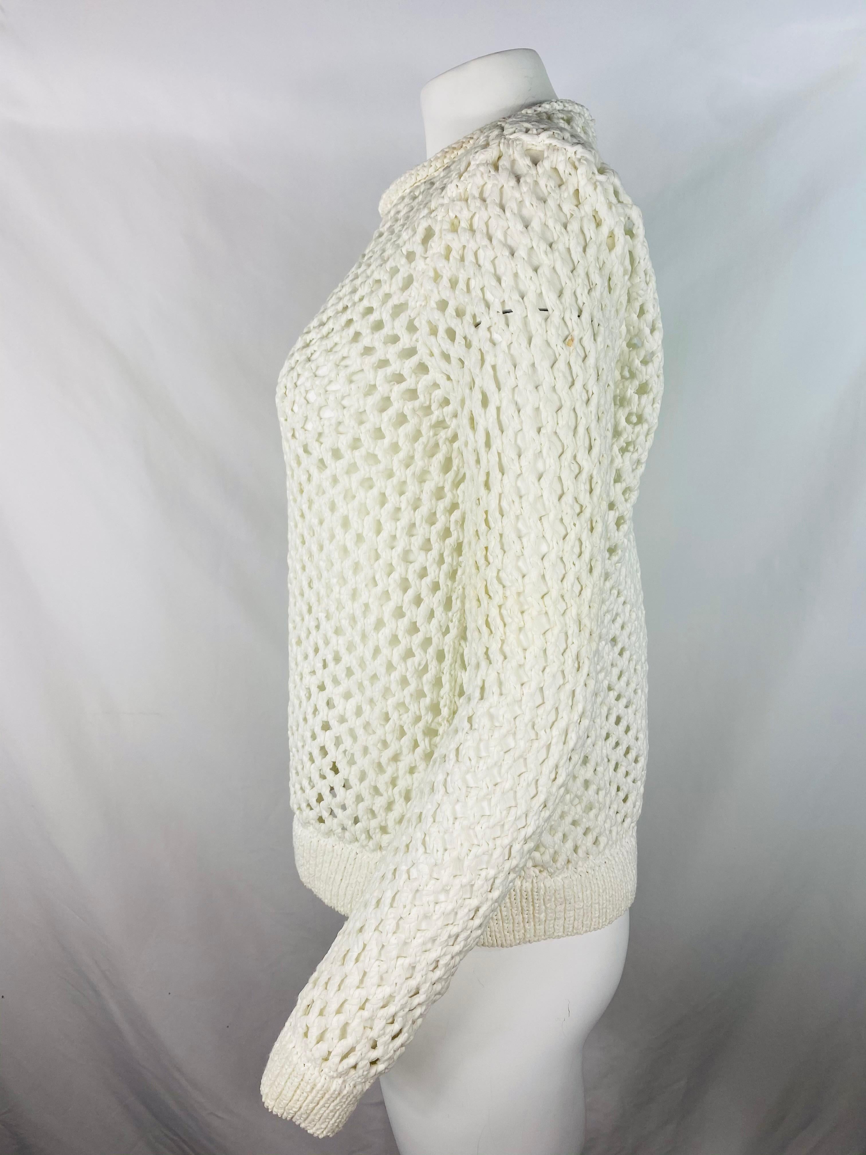 Gris T par Alexander Wang - Pull en maille blanche, taille S en vente
