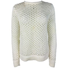 T by Alexander Wang White Knit Sweater Top, Size Small