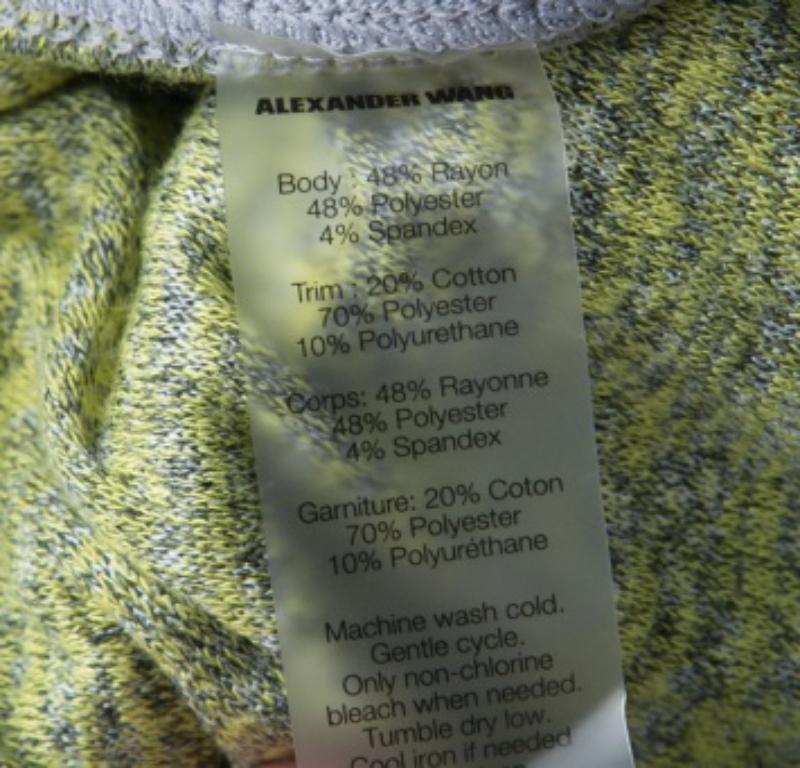 T by Alexander Wang Falda tubo de punto melange amarillo y gris XS en Excelente estado para la venta en Dubai, Al Qouz 2